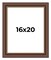16x20 Traditional Brown Picture Frame - UV Acrylic, Foam Board Backing, Hanging Hardware